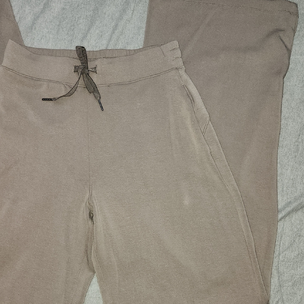American Tall -Pull-On Tie Waist Wide Leg Pants Sz Med-X-Tall Color-Portobello - Picture 3 of 11